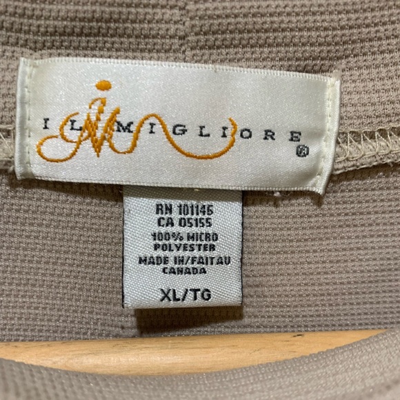 ILMIGLIORE BEIGE HIGH COLLAR EMBROIDERED LOGO SS MEN'S DRESS SHIRT SIZE XL - Picture 2 of 16